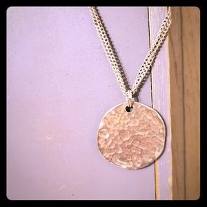 Distressed Hammered Metal Pendant